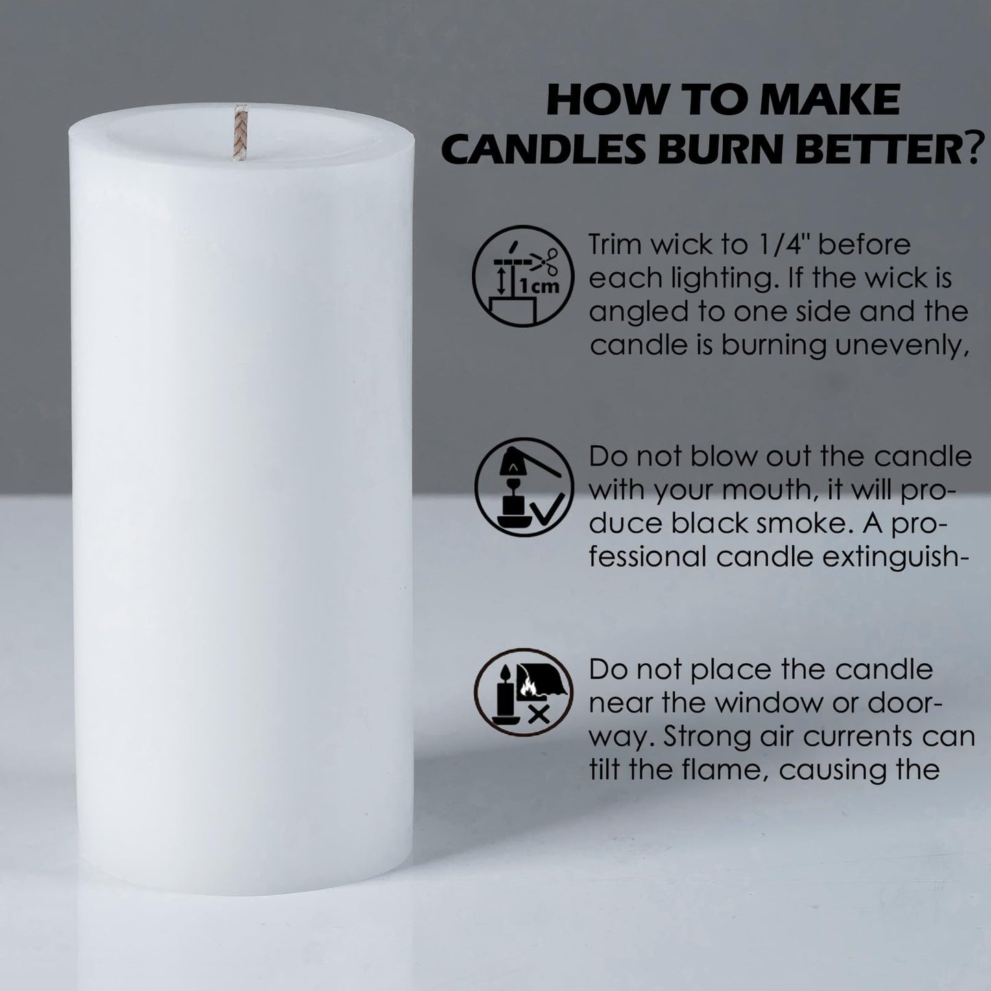 Unscented White Pillar Candles, 6 Packs, Long Clean Burning Pillar Candle for Emergency, Dripless and Smokeless Classic White Candle for Dinnig Table, Home Decor, Church, Christmas, 2.8x4 Inch