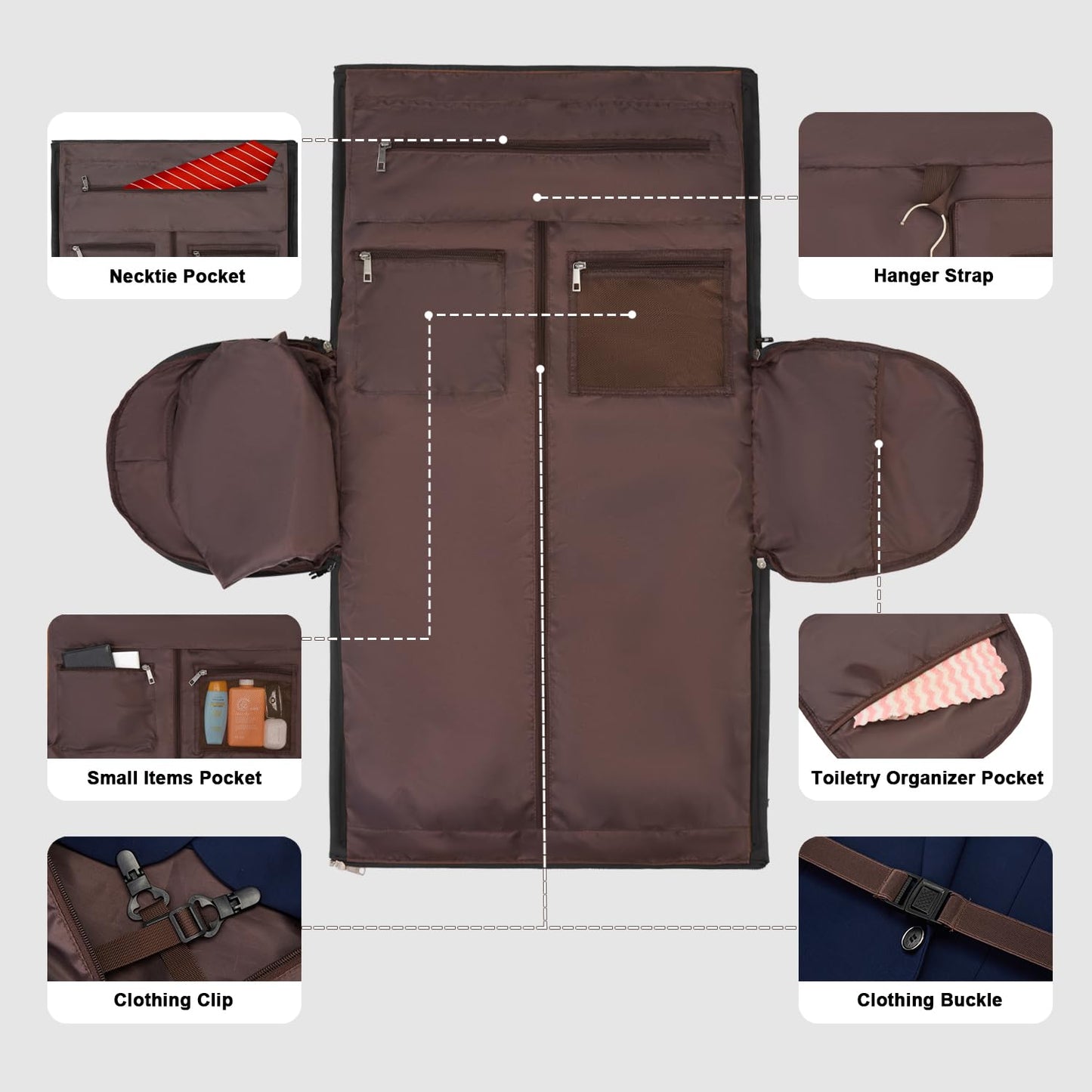 Travel Garment Bag for Men Women, Large, Black