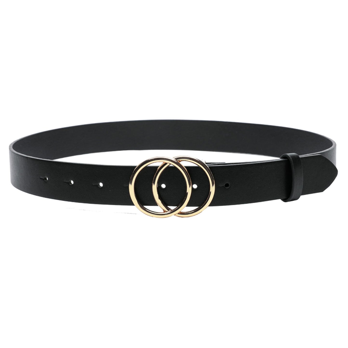 Earnda Women's Leather Belt Fashion Soft Faux Leather Waist Belts For Jeans Dress Black Large