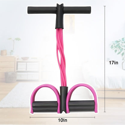 Kammoy 6-Tubes Tension Rope, Multifunction Elastic Yoga Pedal Puller Resistance Band, Natural Latex Tension Rope Fitness Equipment, for Abdomen, Waist, Arm, Leg Stretching Slimming Training (Pink)