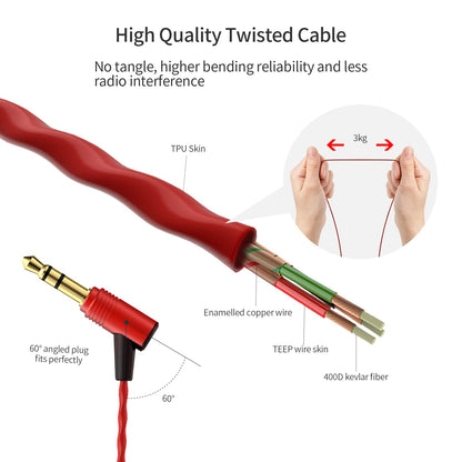 SoundMAGIC E80 Wired Earbuds No Microphone HiFi Stereo Audiophile Earphones Noise Isolating in Ear Headphones Comfortable Fit Super Bass Black Red