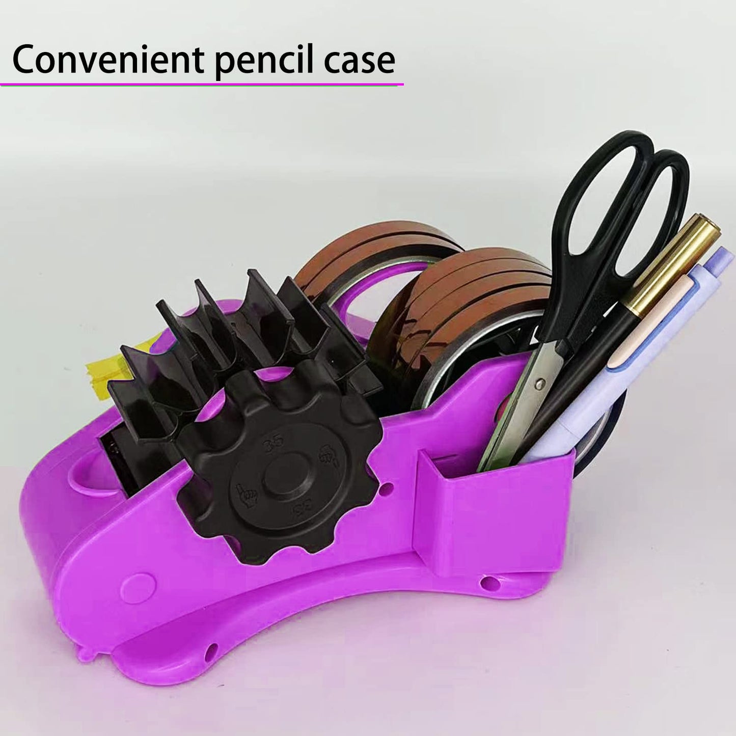 SHDSL Purple Heat Tape Dispenser- Multiple Roll Cut Heat Tape Dispenser 1" & 3" Core Double Reel Cores Sublimation for Heat Transfer Tape,Semi-Automatic Tape Dispenser with Compartment Slots
