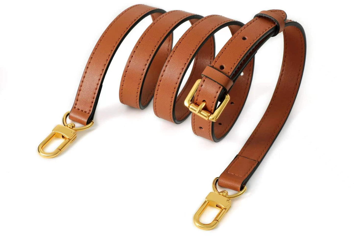 LDKJ Vachetta Leather Adjustable Crossbody Strap for ， women's crossbody handbags (Brown)