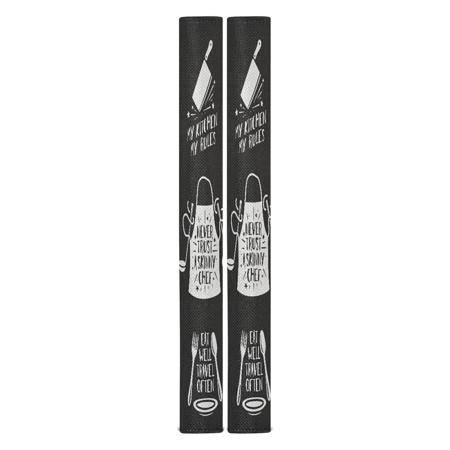 Kitchenware Cook Refrigerator Door Handle Covers Never Trust A Skinny Chef Kitchen Appliances Gloves For Microwave Dishwasher Fridge Door Cloth Protector 2pcs