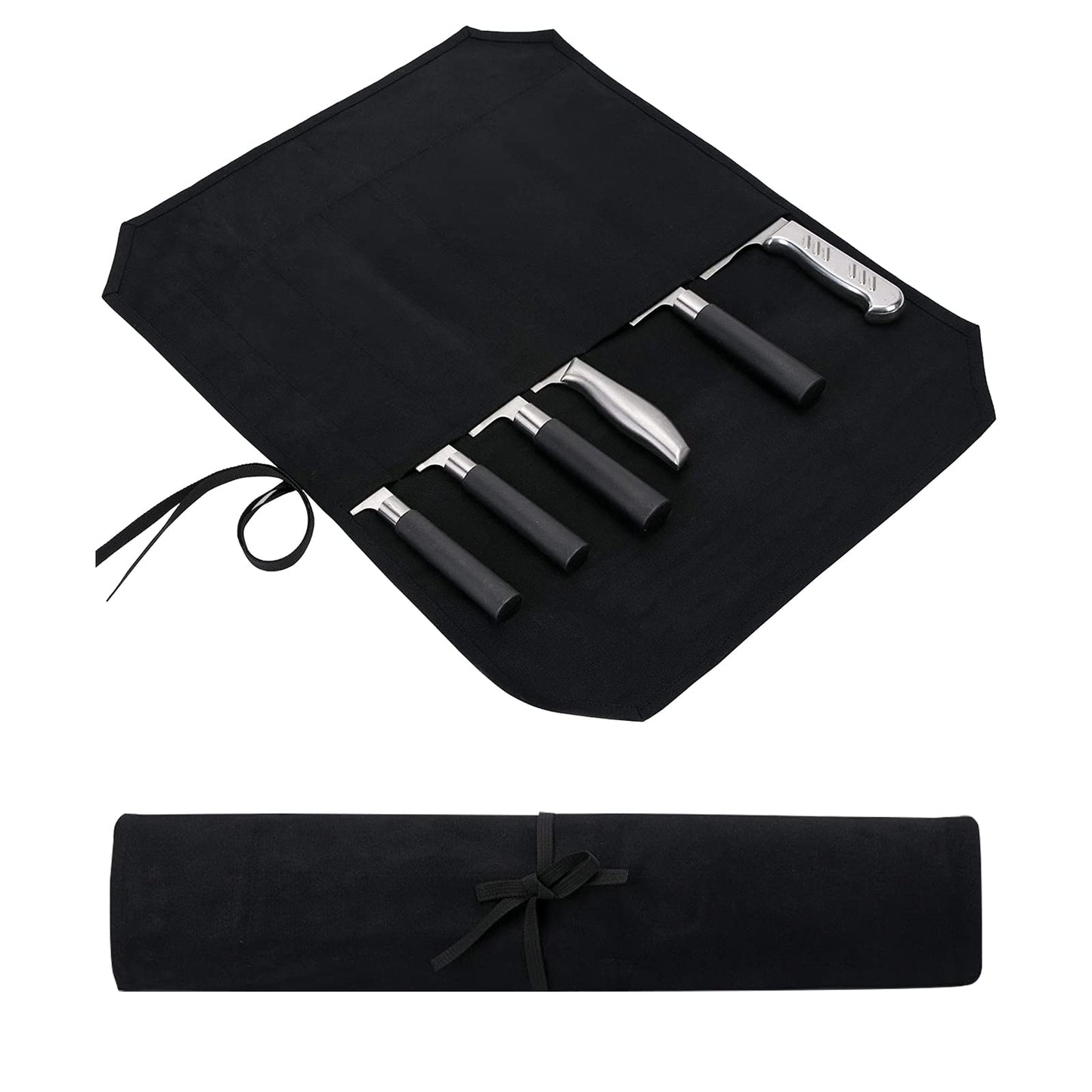 HERSENT Knife Roll,Chef’s Knife Roll Case,Knife Bag,Waxed Canvas Cutlery Knives Holders,Home Kitchen Cooking Tools And Utensils Wrap Bag Wallet,Multi-Purpose Brush Roll Bag,Travel Tool Roll Pouch
