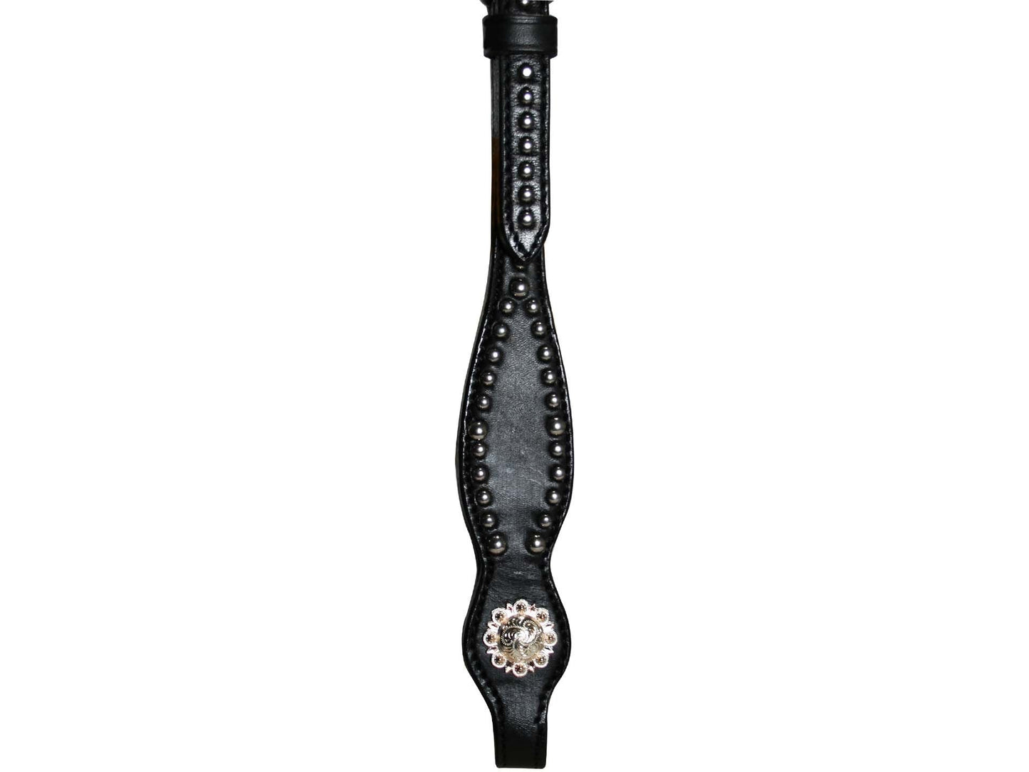 Tahoe Tack Leather Starry Night Studded Horse Headstall & Matching Reins, Black, Full Horse (17-1736-BK)