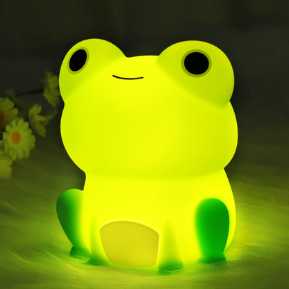 Lampeez Frog Night Light, Cute Frog Gifts, Soft Silicone Lamp Nursery Nightlight LED Night Light, Bedroom Decor as Xmas Birthday Gifts for Boys Girls