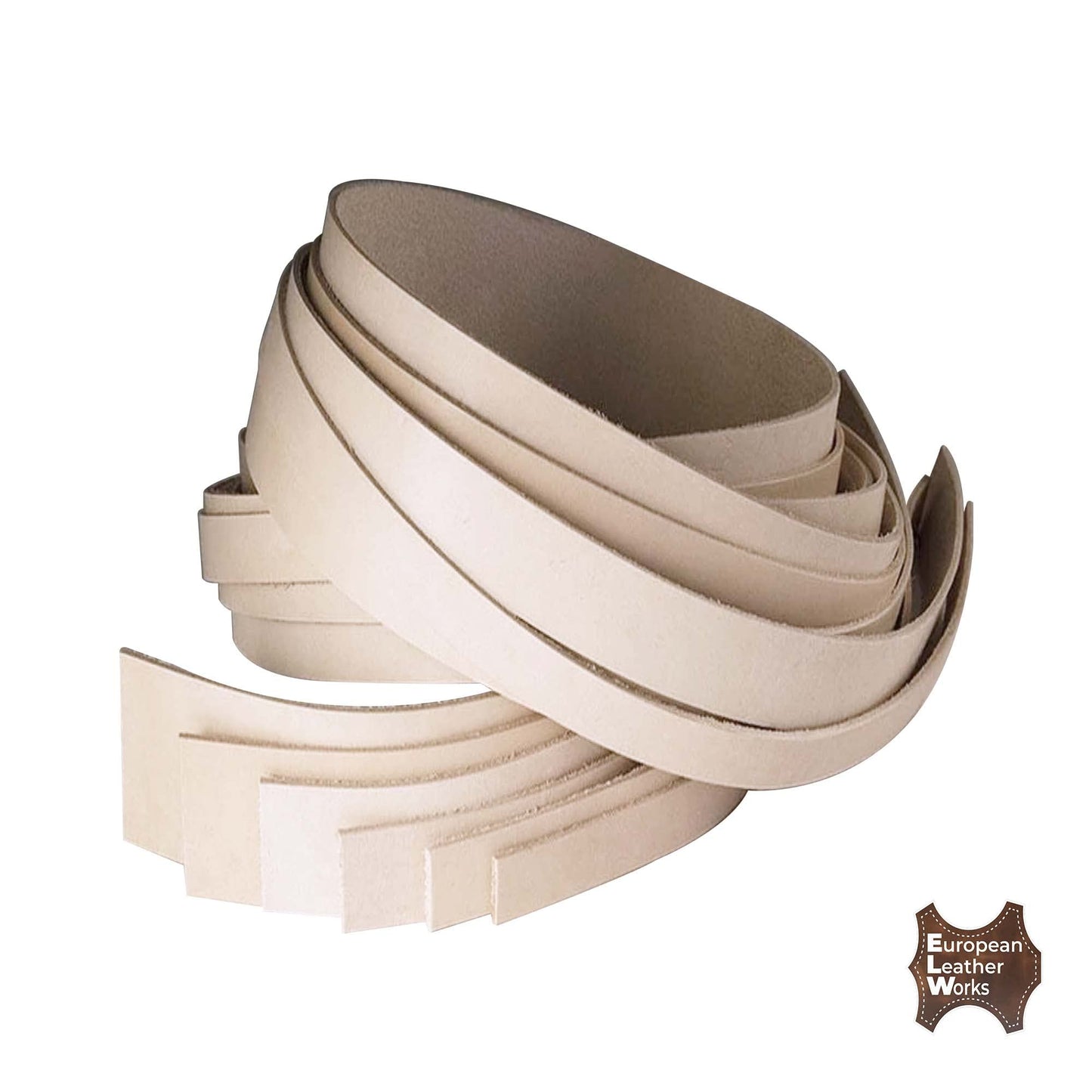 ELW Leather Blank Belt | 5-6 Oz. (2-2.4mm) Thickness | Size: 1-1/2"x60" (3.81x152cm) | Cowhide Vegetable Tanned | Full Grain Strip, Strap | Ideal for DIY Belts for Tooling, Crafting, Stamping, Dyeing