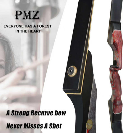 PMZ Recurve Bow and Arrow, Newset Professional Aldults Archery Hunting Bow, 60'' Wooden Takedown Bow, for Youth Beginners to Advanced Outdoor Practice & Hunting, Right Hand, 20 lbs