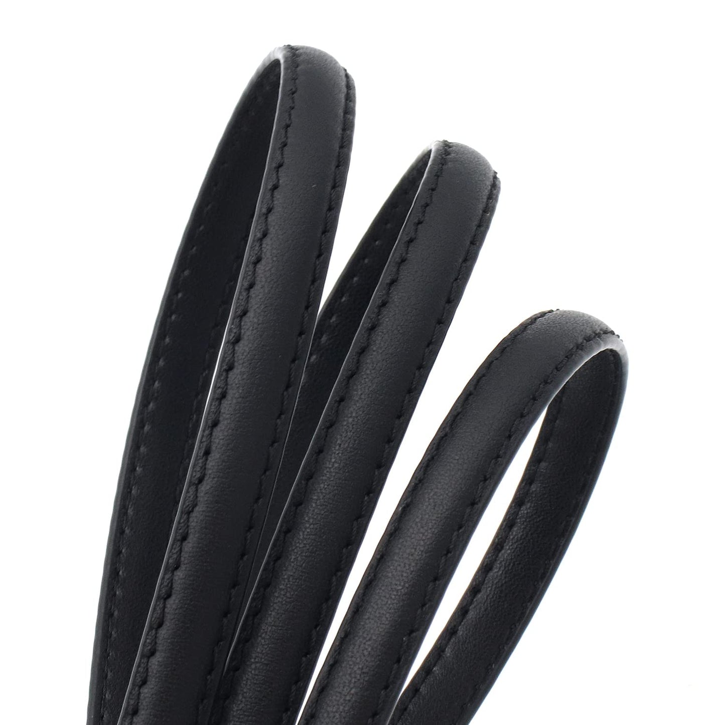 BAOKELAN Skinny Leather Belts for Women Knotted Thin Waist Belt for Dress Black