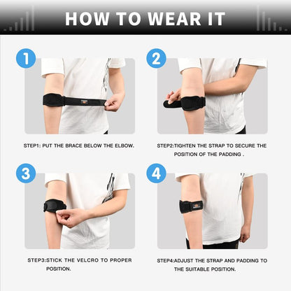 INDEEMAX Elbow Brace for Tendonitis and Tennis Elbow for Women Men, 2 Pack Golfers Elbow Brace Counterforce Band with Compression Pad, Effective Tendon Pain Relief, Black