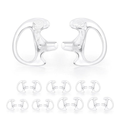 Zeadio 8-Pair Pro-Grade Covert Surveillance Earbud, Replacement Ear Insert, Silicon Earmold Earplug for Two-Way Radio Earpiece Audio Coil Tube, Compatible with Motorola/Kenwood ect (16pcs)