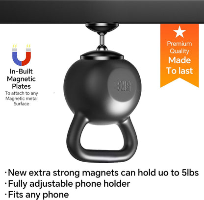Gym Magnetic Phone Holder Mount for MagSafe【All Metal】Dual Magnetic Phone Holder for Gym Accessories Attach to Metal Surface, Gym Phone Holder Magnet for iPhone 16 15 14 13 Pro Max Gift for Men Women