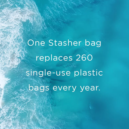Stasher Premium Silicone Reusable Food Storage Stand-Up Bag Mega, Aqua, Microwave, Sous Vide, Dishwasher, Oven and Freezer Safe, BPA Free, Leak-free, Eco-friendly, 104 Oz