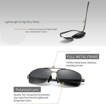 SUNGAIT Ultra Lightweight Polarized Sunglasses for Men - UV400 Protection, Stylish Rectangular Design