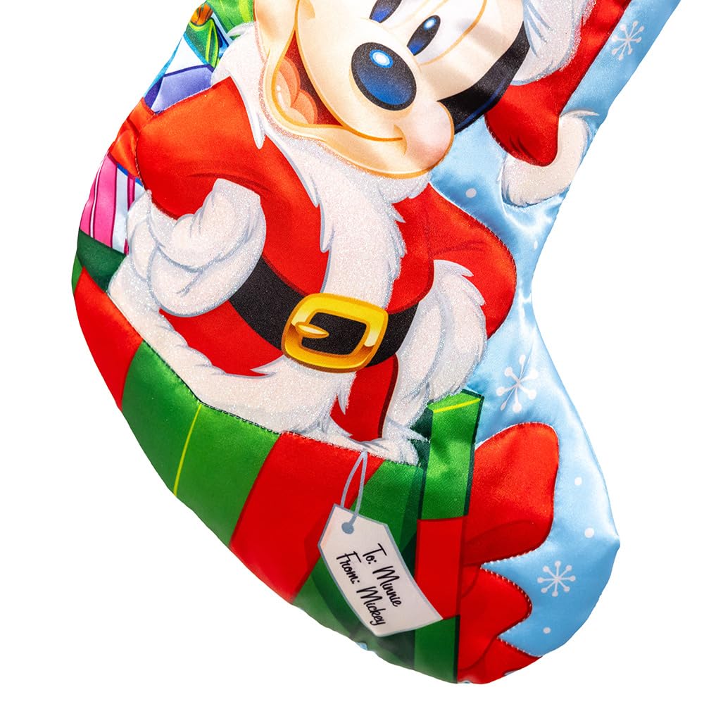 Kurt Adler Santa Mickey Mouse Stocking with Plush Cuff
