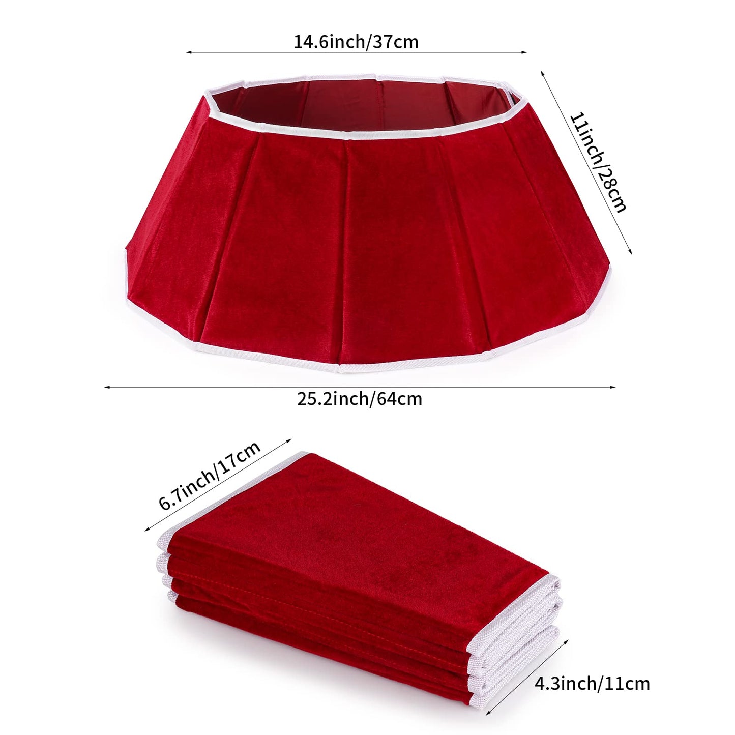 Hxezoc Christmas Tree Collar Red Velvet Folable Christmas Tree Ring Tree Skirt for Artificial Trees Base Stand Cover Christmas Tree Decoration