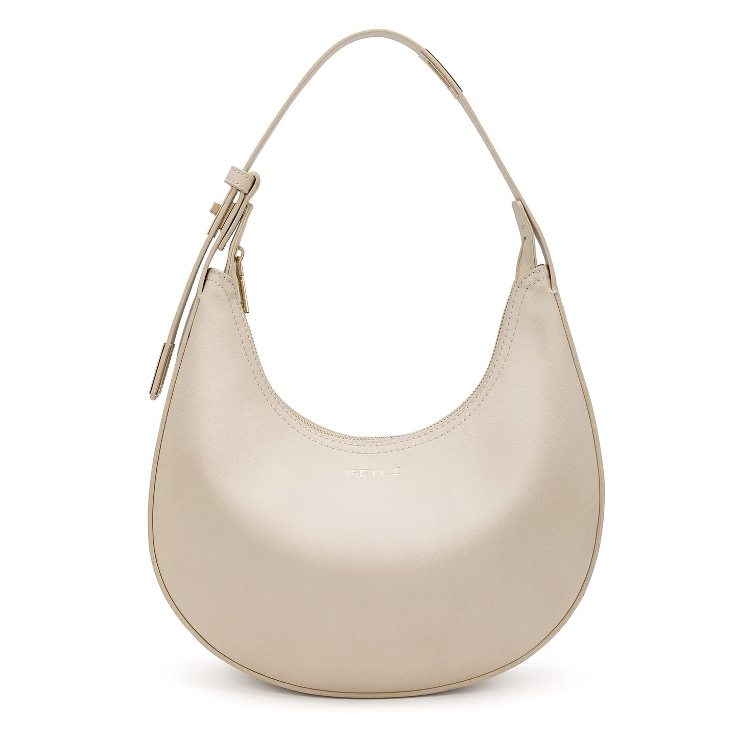 Keyli Women's Waterproof Leather Small Clutch Purse, Trendy Zipper Top Handle Bags, Mini Purses, Cute Tote Bags with Adjustable Strap, Khaki