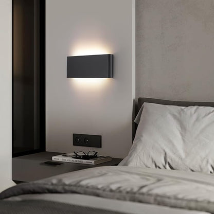 15"Modern LED vanity light,20W Dimmable 5 CCT (3000K-6500K) Adjustable Wall Lamp,Up and Down Wall Lighting,Indoor Wall Sconce for Bedroom,Staircase,Hallway,Dressing Table, 2Pack（Black）