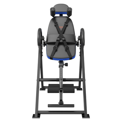 VEVOR Inversion Table, 300 lbs Capacity Heavy Duty Inversion Table, Decompression Back Stretcher Machine, Strength Training Equipment with Headrest, Ankle Lock, Adjustable Protective Belt, Blue/Black