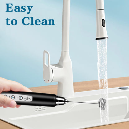 Milk Frother Handheld for Coffee, Electric Whisk 3 Speed Adjustable, Drink Mixer with Stainless 3 Whisks, Rechargeable Hand Frother Wand, Foam Maker for Latte Cappuccino Matcha Egg Silver