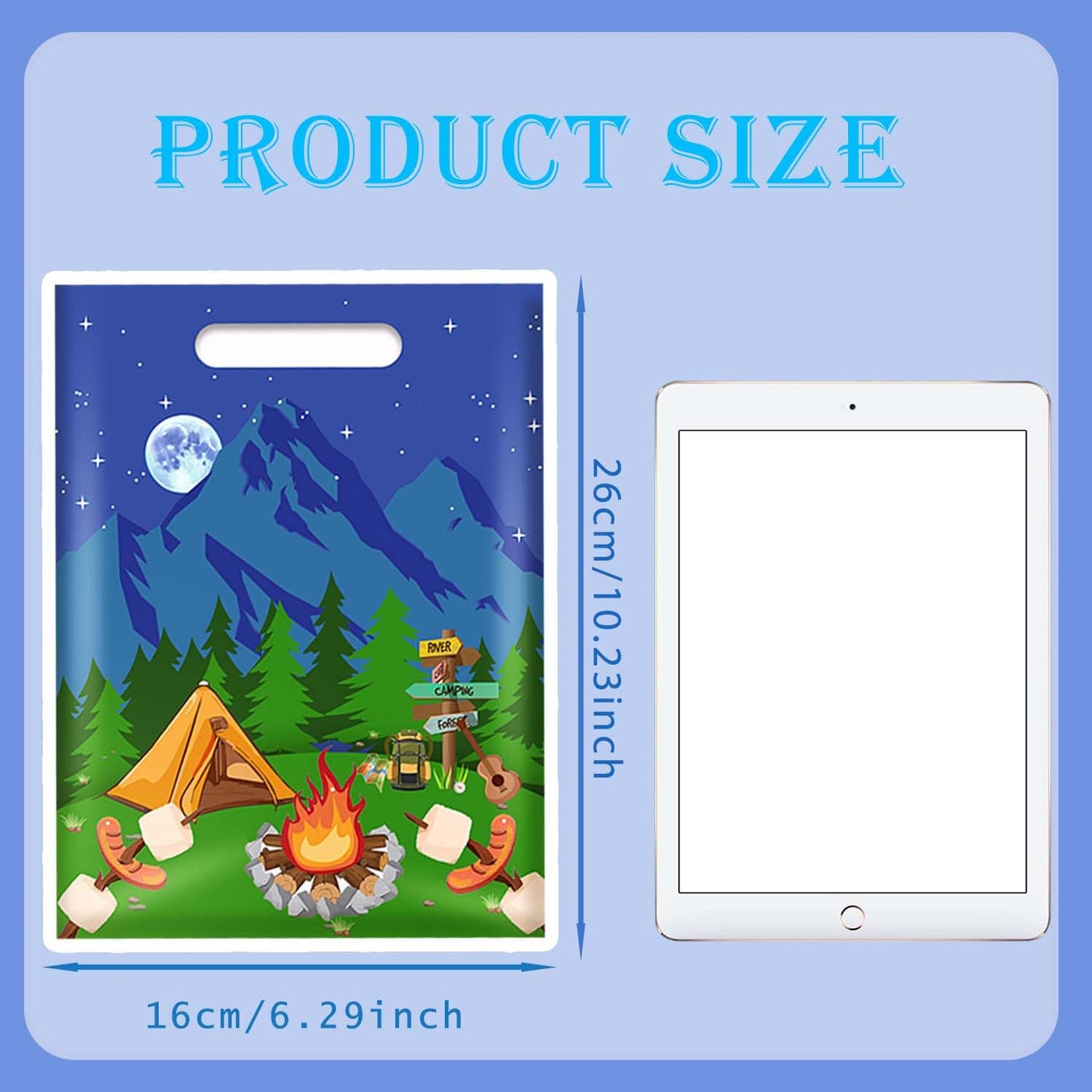 qhqqwzxqc Camping Party Favor Bags Camping Adventure Gift Bags Happy Camper 30PCS Candy Treat Bags Camping Goodie Bags for Christmas Camp Supplies Camper Theme Forest Nature Hiking Party