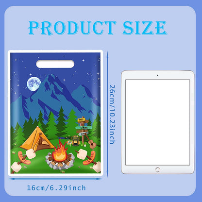 qhqqwzxqc Camping Party Favor Bags Camping Adventure Gift Bags Happy Camper 30PCS Candy Treat Bags Camping Goodie Bags for Christmas Camp Supplies Camper Theme Forest Nature Hiking Party