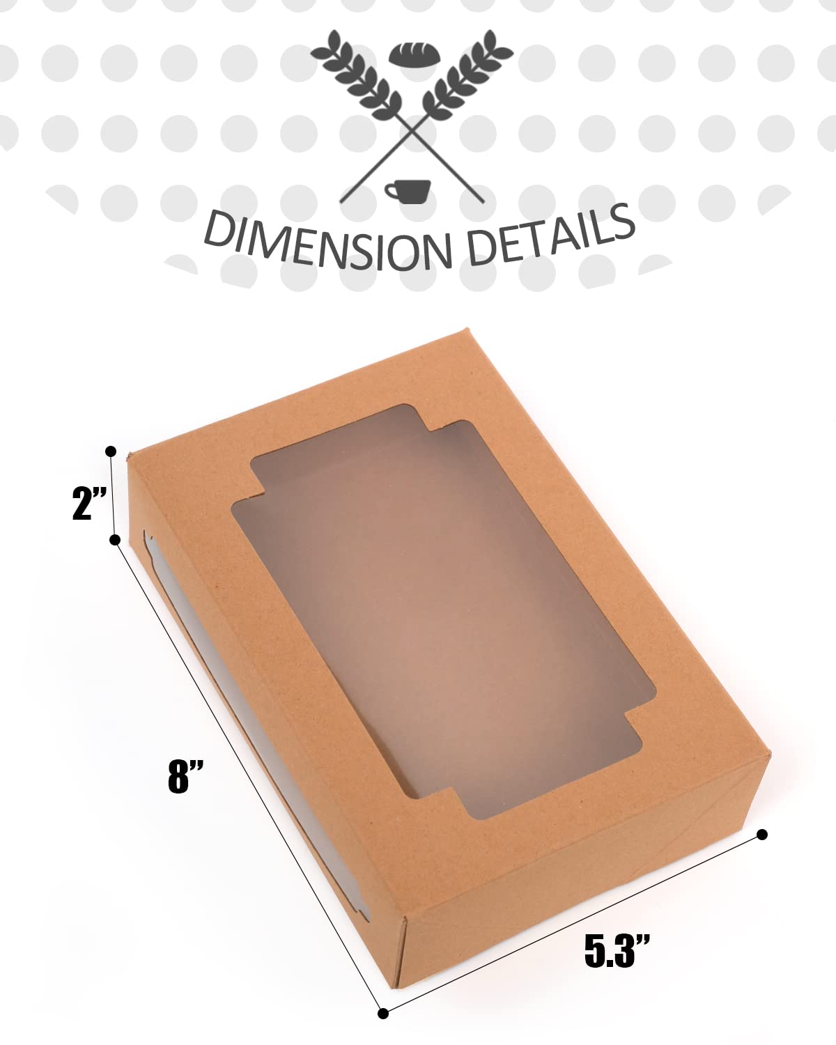 qiqee 36Packs Auto-pop up Kraft Cookie Boxes for Gift Giving 8x5.3x2 inch Brown Treat Box with Window One Second Folding Bakery Box for Donuts Candies and Biscuit
