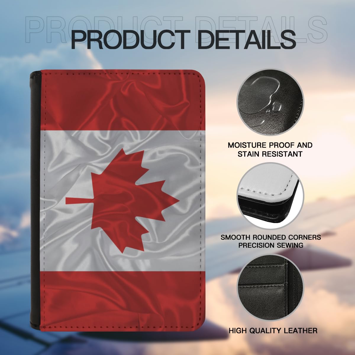 Canada Canadians Flags Passport Holder Cover Wallet Case Novelty PU Leather with Card Slot Travel Accessories Protector for Women Men