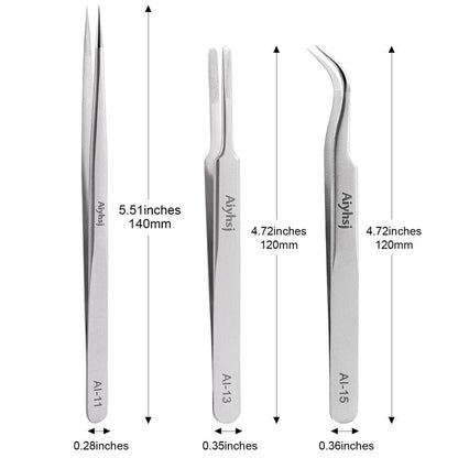 Precision Tweezer, Upgraded Professional Fine Tip curved, High-end Stainless Steel Tweezers for Craft, Electronics, Soldering, Eyelash Extensions, Laboratory Work, Jewelry-Making