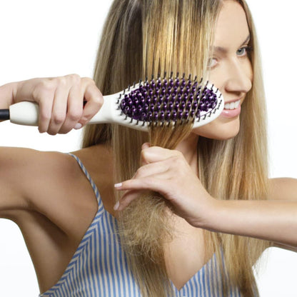 InStyler Straight UP Ceramic, Professional, Heated Styling Brush| Digital Temperature Display| 65 Individual Ceramic Heating Pla