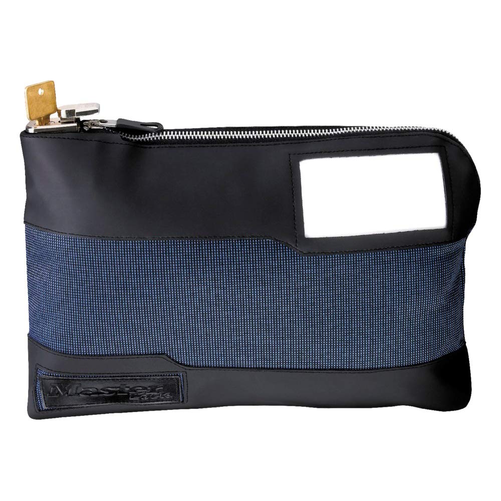 Master Lock Money Bag with Key Lock and Zipper for Cash, 11-1/2 in. Long Locking Portable Travel Money Pouch Protects Passports, Valuables, 7120D, Blue