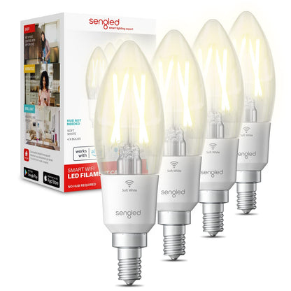 Sengled Smart Light Bulbs, Retro WiFi Light Bulbs, Vintage Filament Led light Bulbs, Smart Edison Bulbs That Work with Alexa & Google, ST19 Led Bulb 60 Watt Equivalent, 2000K E26 No Hub Required,4Pack