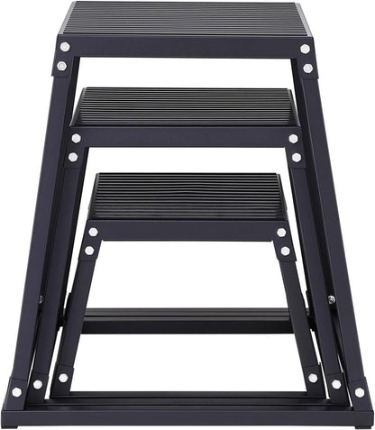 VEVOR Plyometric Jump Box - Steel Fitness Platform for Home Gym Training | Black