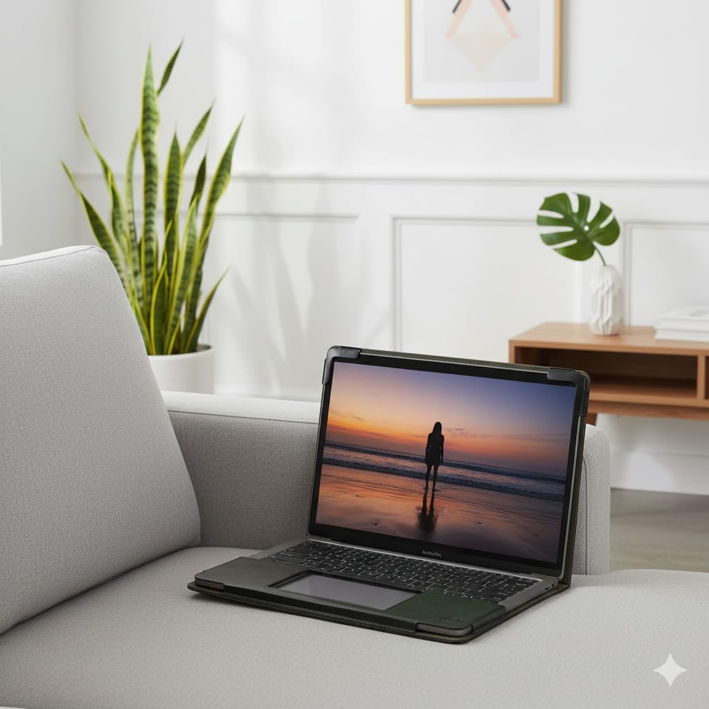 TYTX Compatible with MacBook Pro Case 13 Inch, PU Leather MacBook Case fits for Model M2, 2024, 2023, 2022-2016 A2338 M1 A2251 A2289 A2159 A1989 A1708 A1706, Laptop Cover with Pen Holder, Black