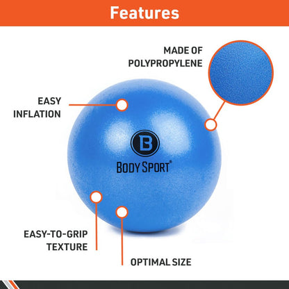 Body Sport Core Fitness, Yoga and Pilates, Excercise Fusion Ball, Core Training, Physical Therapy, Balance, Stability, Stretching, Improve Health, Non-Latex, 7.5" Diameter