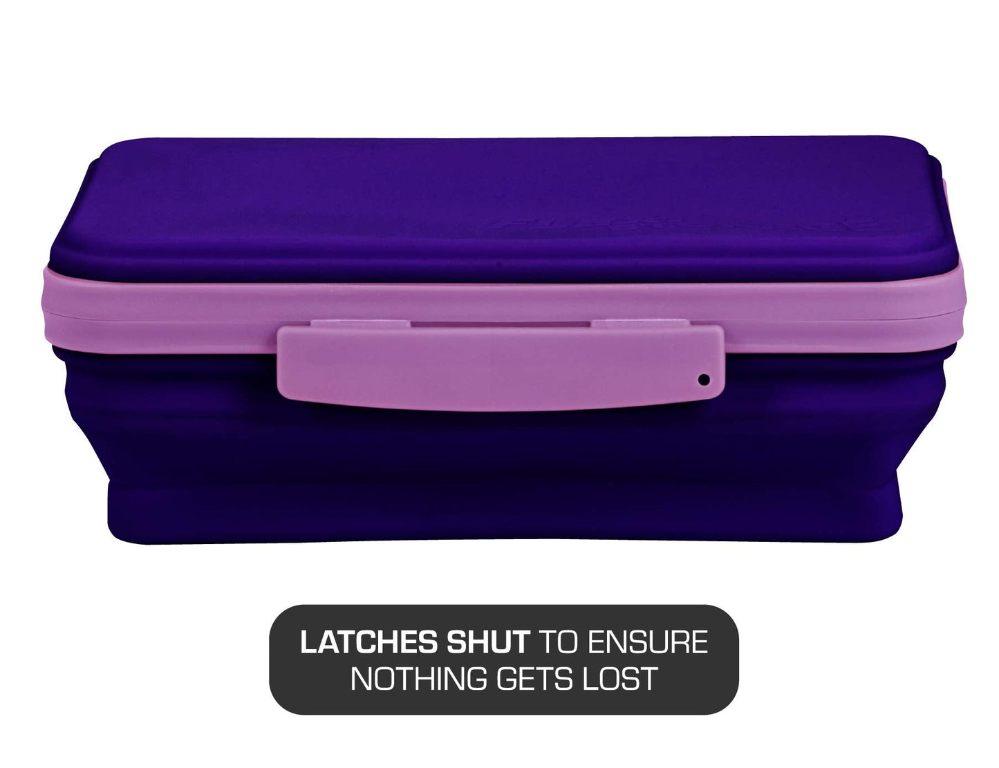 It's Academic Flexi Storage Box, Folding, Collapsible and Adjustable for Pencils, Supplies, and More, Purple (23135)