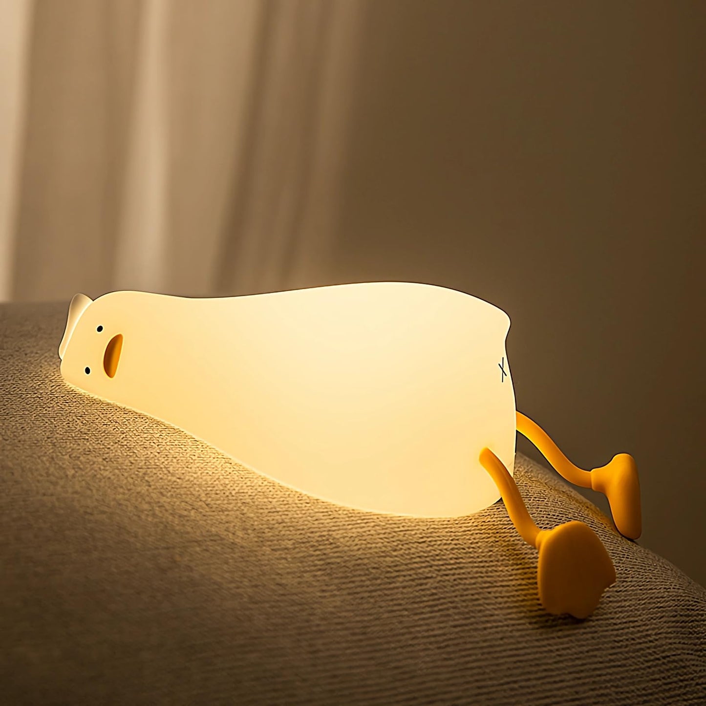 gofuch Lying Flat Duck Night Light with Timer, 3-Level Dimmable USB Rechargeable Bedside Lamp, Soothing Nursery Decor Gift for Kids, Boys, Girls, Teens