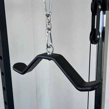 Cable Machine Attachment Curl Lat Pull Down Bar, LAT Pulldown Tricep Bar Strength Training Workout, Back Cable Attachments Grip for Home Gym (Length 16.5")
