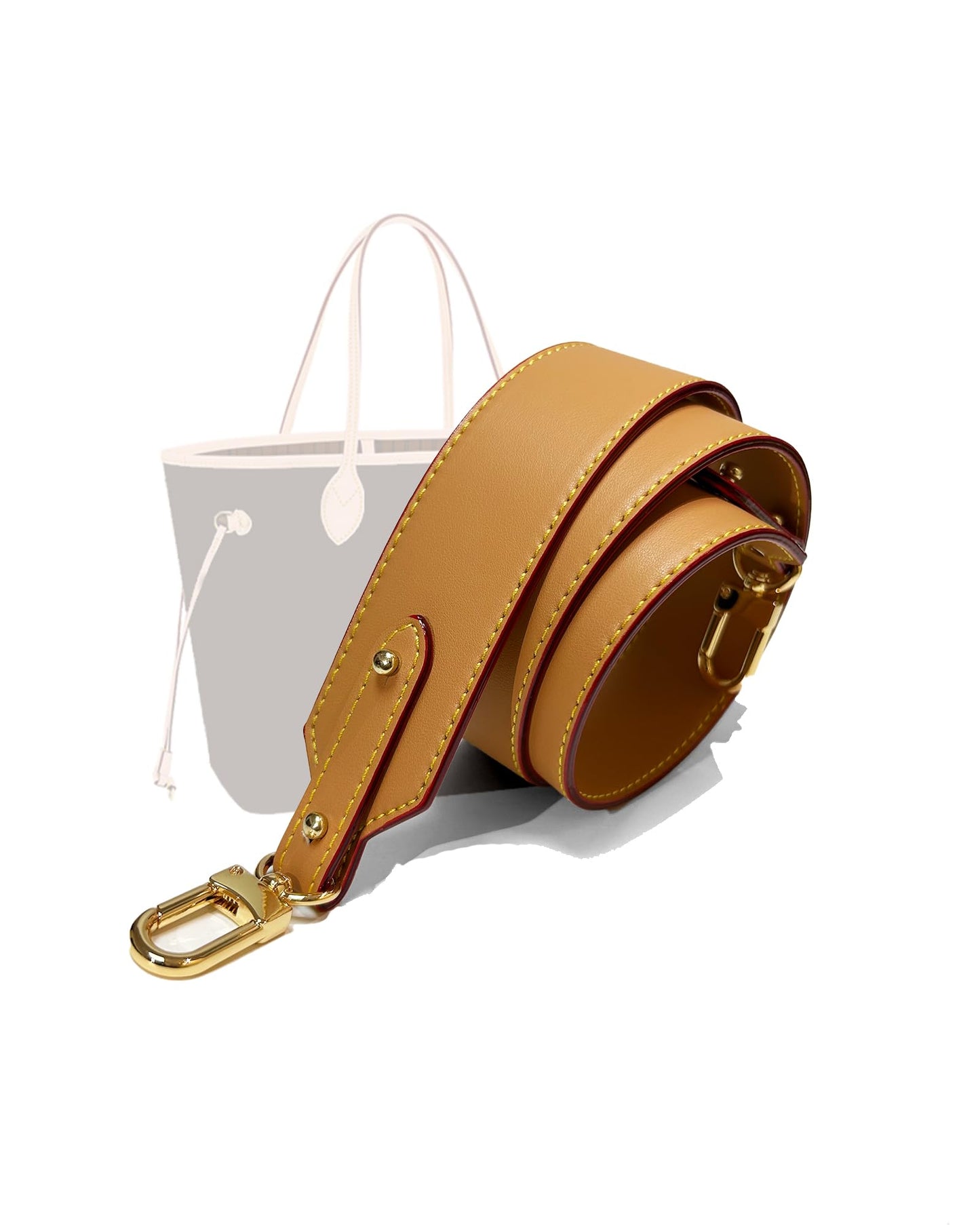 LOFZAR Wide Vachetta Leather Replacement Bag Strap, Fits Neverfull PM/MM/GM Graceful and More (25.5" L, Beeswax)