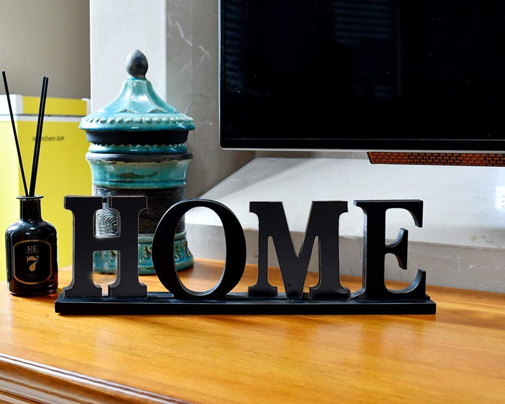 E-view Wooden Family Sign for Home Decor - Decorative Letters Tabletop Word Plaque Home Décor Accents Home