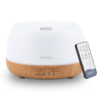 300ML Essential Oil Diffuser with 7-Color LED Lights and Remote Control, Modern Minimalist Design, High-Efficiency Ultrasonic Mist Aromatherapy Diffuser for Home