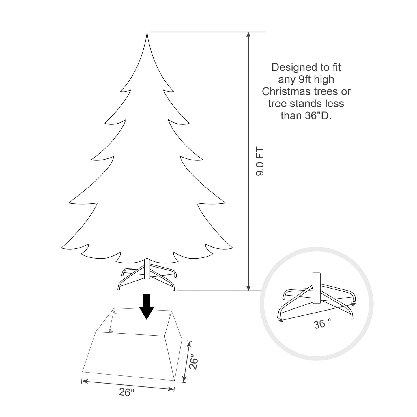 Glitzhome 25.75" L Trapezoid Red Metal Weave Tree Collar, Rustic Christmas Trees Stand Cover Tree Ring for Home Festive Party Decor