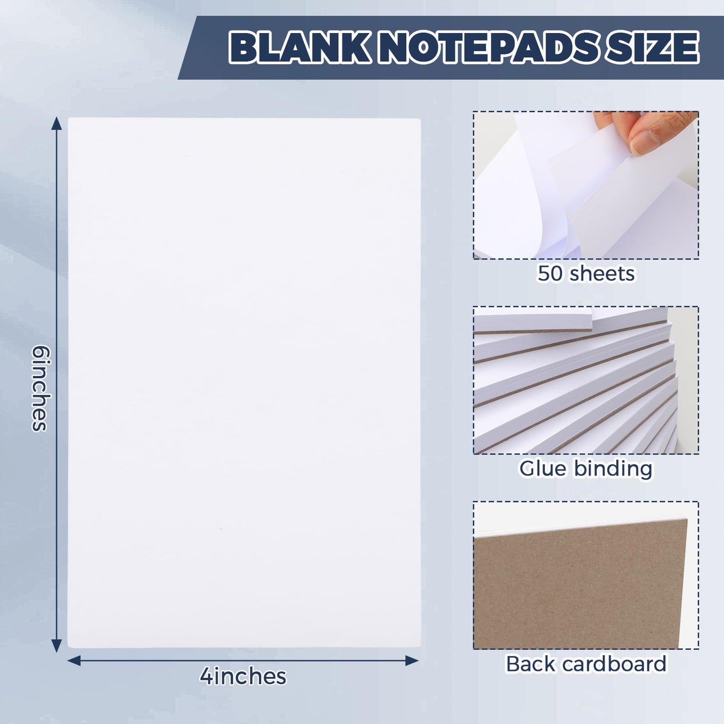 Thboxes 10 Pack Note Pads, 4"x 6" Writing Pads Scratch Pad 50 Sheets per Pad Small Memo Pad Server Notepad Blank Notepads for Office School Home To Do Lists Grocery List