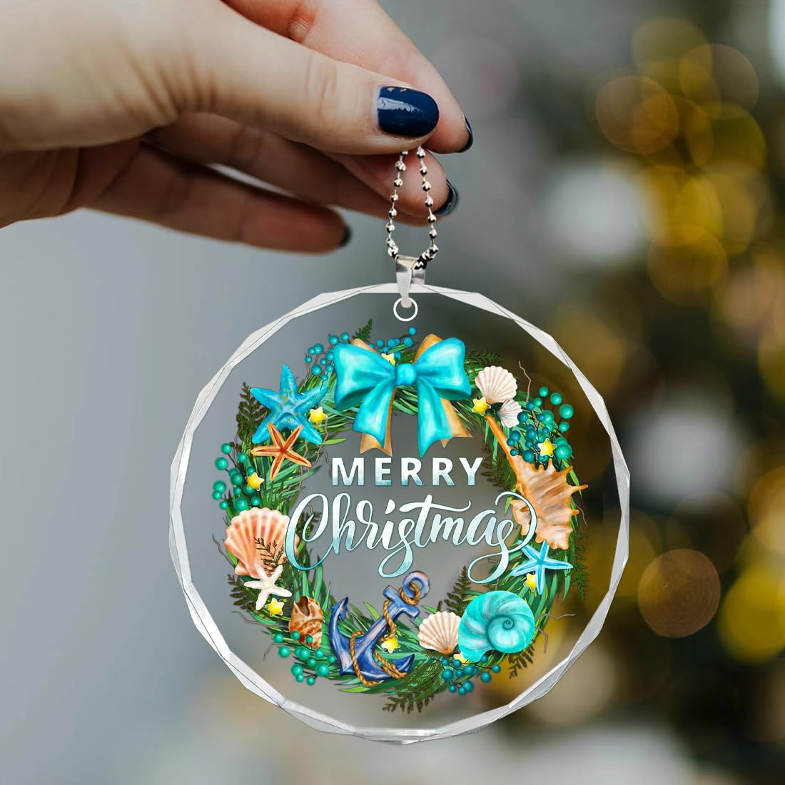 Beach Christmas Ornaments for Christmas Tree, Beach Themed Christmas Ornaments for Shell, Starfish, Anchor, Beach Gifts for Women
