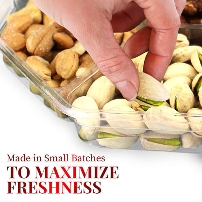 Nuts gift Basket - Delicious Mixed Cravings Gourmet Collection, Features 7 Sectional Platter with Freshly Roasted Nuts