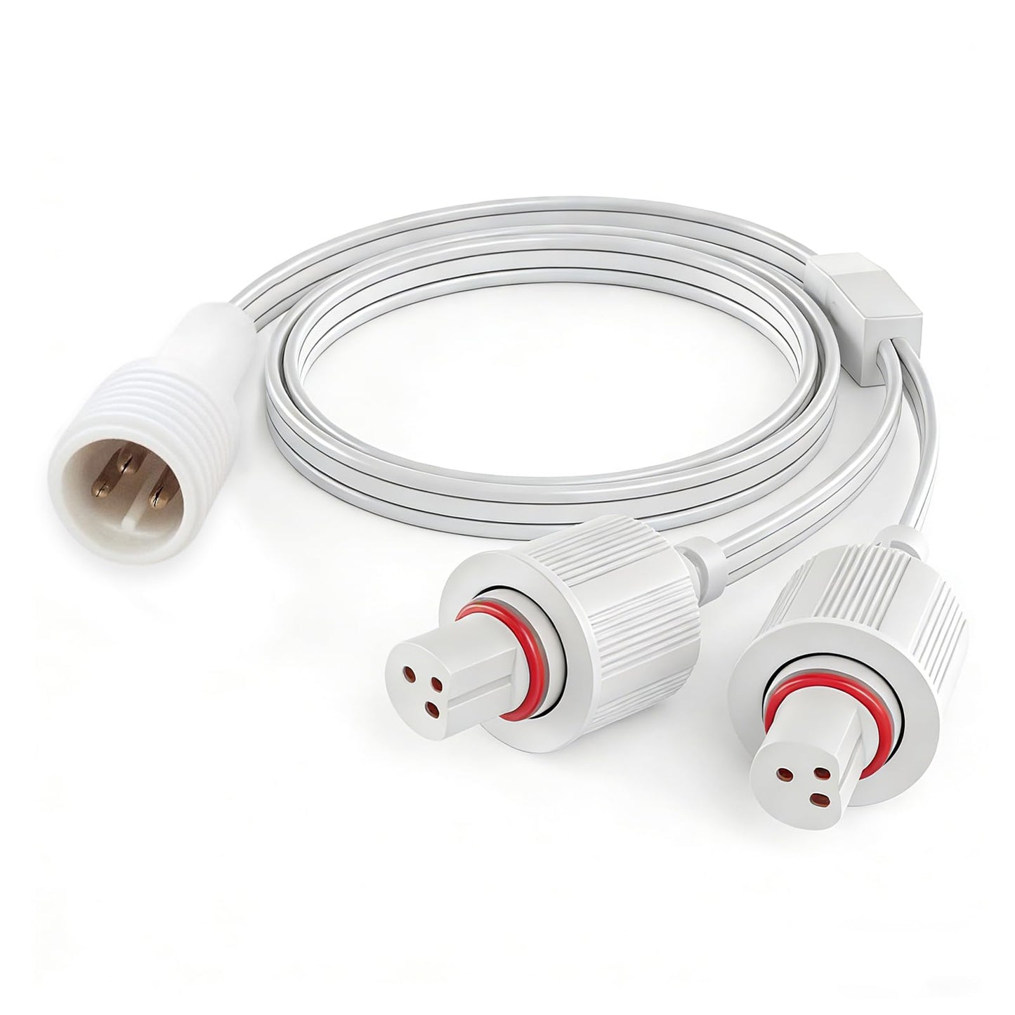 Extension Cable for Permanent Outdoor Lights (1 Male to 2 Female) Y-Shaped Compatible with ASAHOM S1070 S1080 S108B S108C S108D S108E/F, S107B S107C S107D S107E/F Y-Splitter Power Cord 5.9FT(White)