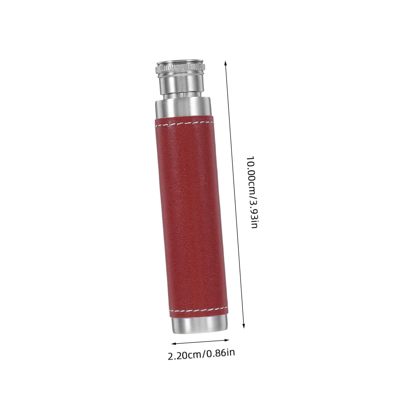 OFFSCH 1pc Stainless Steel Portable Wine Tube Leather Cover Compact Outdoor Wine Flask for Travel Round Base Design for Silver