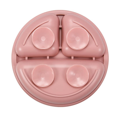 PandaEar 3 Pack Toddler Plates, Silicone Divided Suction Plate for Babies, BPA-Free 100% Food-Grade Silicone Unbreakable Baby Plate (Pink/Linen/Light Pink)