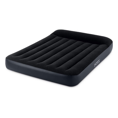 INTEX 64147ED Dura-Beam Standard Pillow Rest Air Mattress: Fiber-Tech – Full Size – Built-in Electric Pump – 10in Bed Height – 600lb Weight Capacity